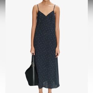 A.P.C. Faustine Dress (Navy, White Polka Dot)